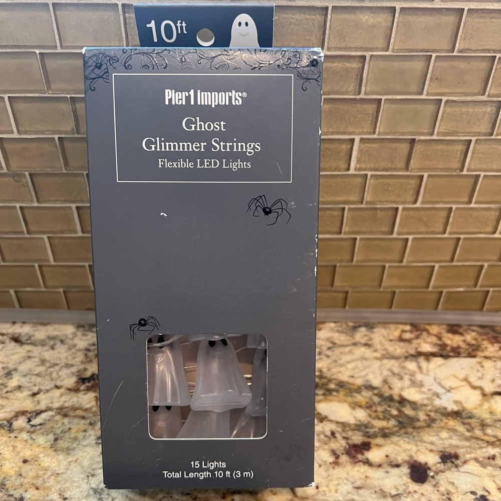 Ghost Glimmer string LED  lights (15) 10 ft long new in box Pier 1 original
